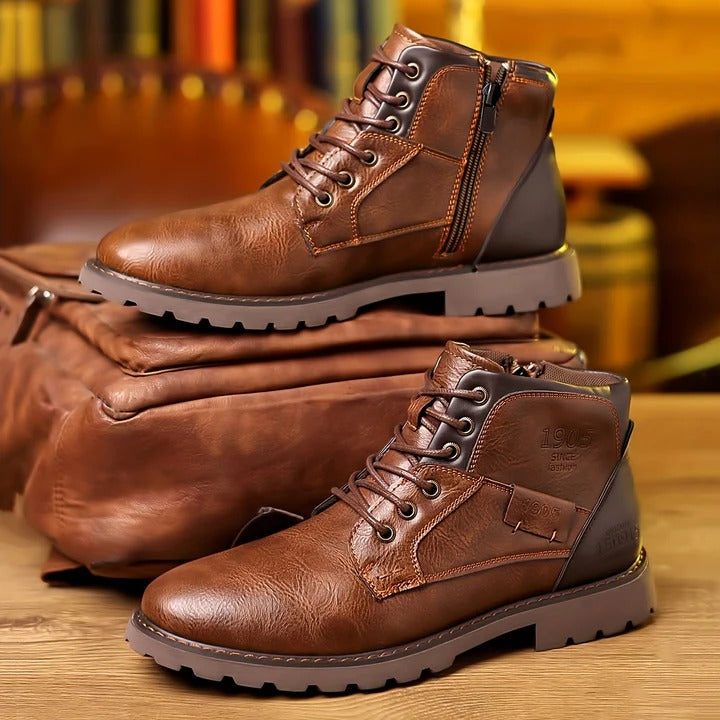 Klaus | Braune Freizeit-Schnürstiefel
