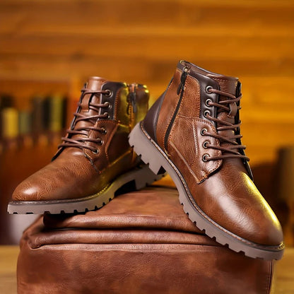 Klaus | Braune Freizeit-Schnürstiefel