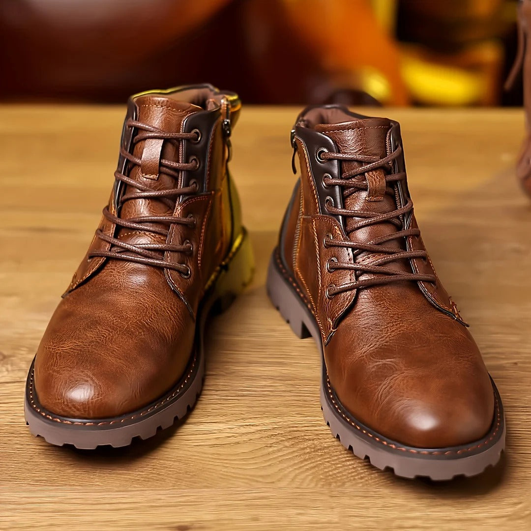 Klaus | Braune Freizeit-Schnürstiefel