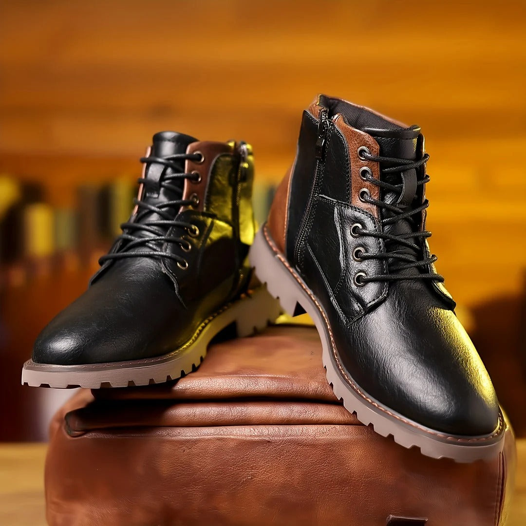 Klaus | Braune Freizeit-Schnürstiefel