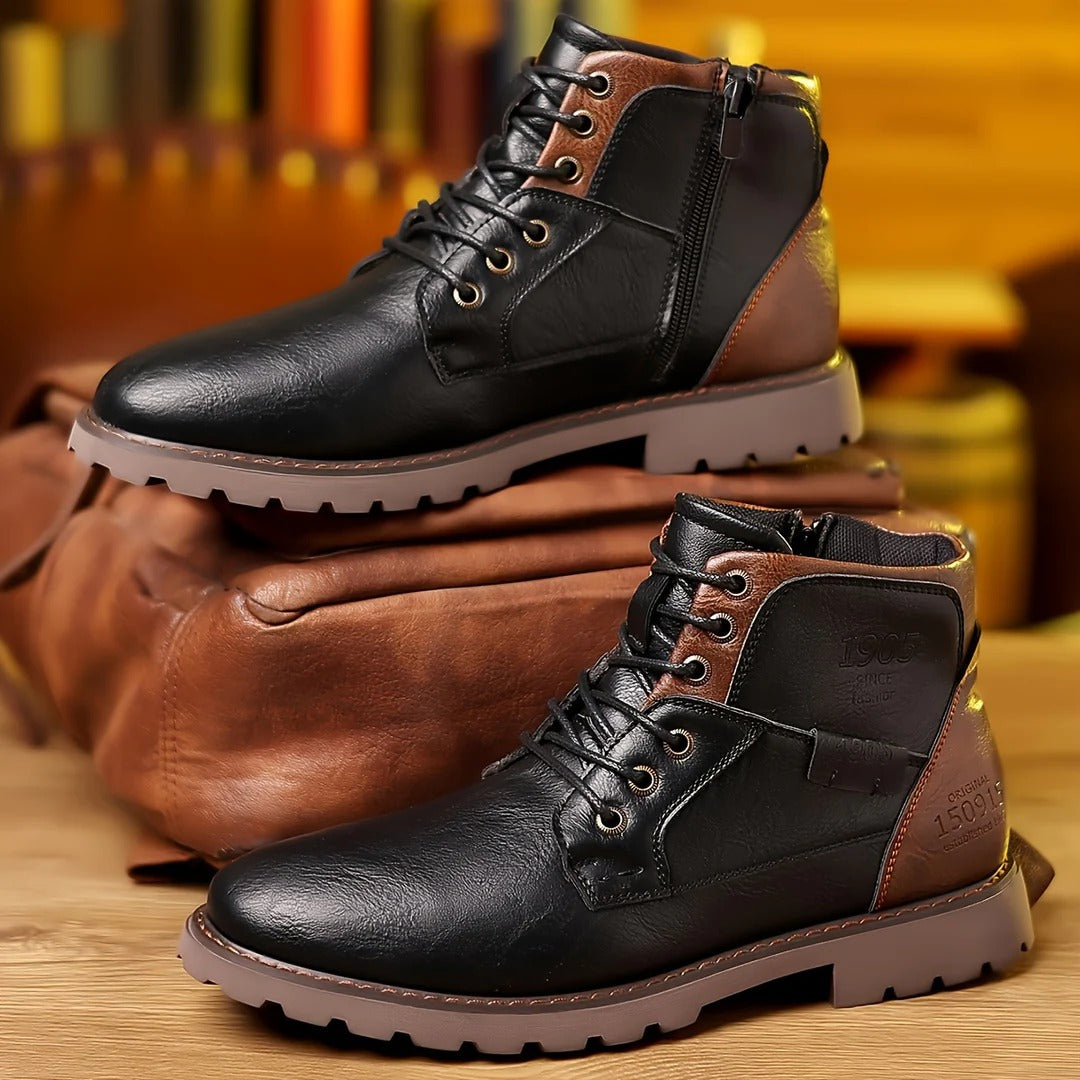 Klaus | Braune Freizeit-Schnürstiefel