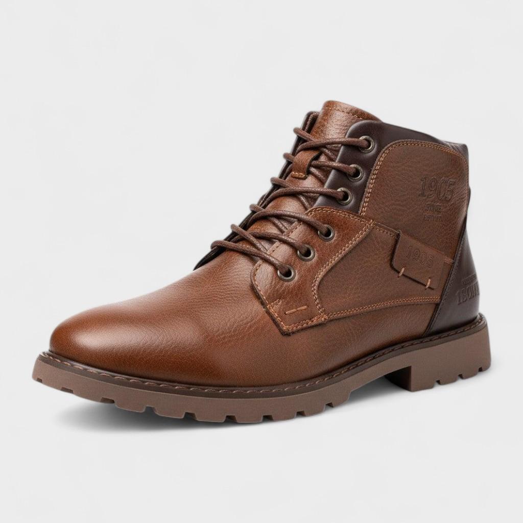 Klaus | Braune Freizeit-Schnürstiefel