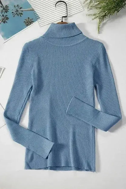Kirsteen | Gerippter Rollkragenpullover in Elfenbein