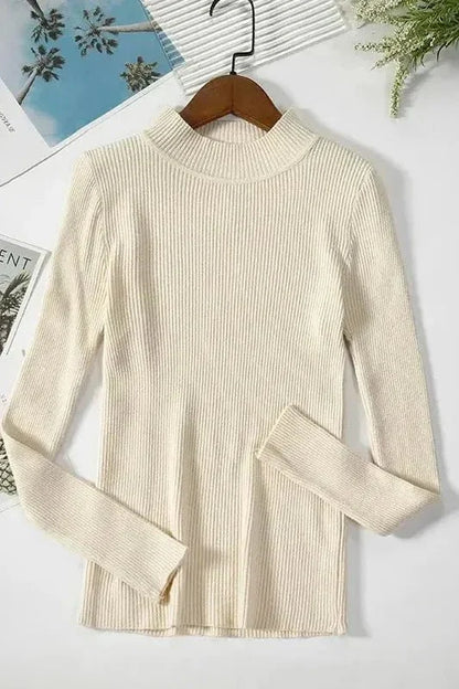 Kirsteen | Gerippter Rollkragenpullover in Elfenbein
