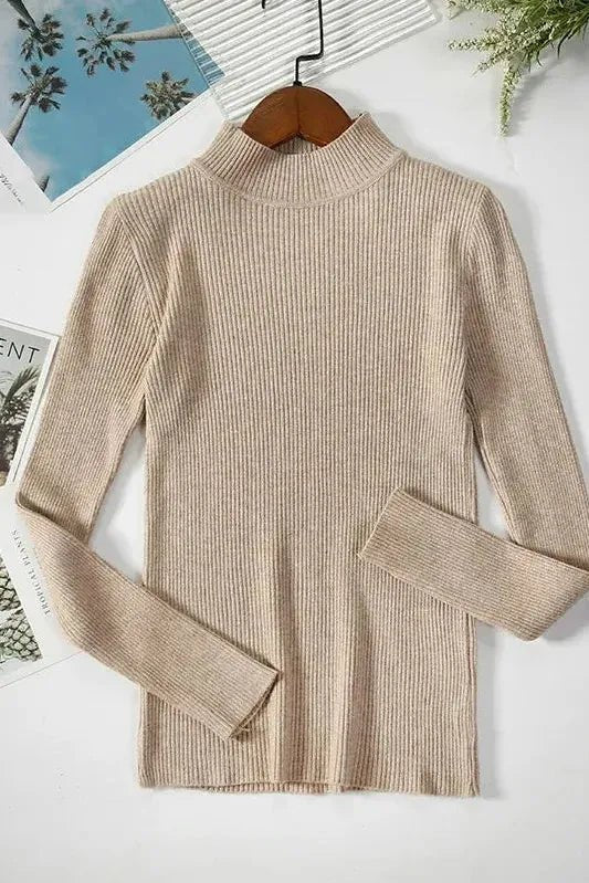 Kirsteen | Gerippter Rollkragenpullover in Elfenbein