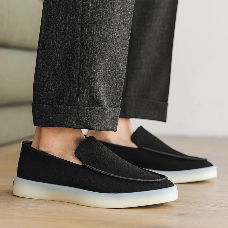 Gerald | Klassische Business-Loafer in Veloursoptik