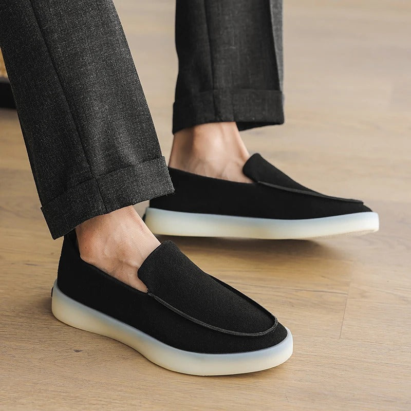 Gerald | Klassische Business-Loafer in Veloursoptik