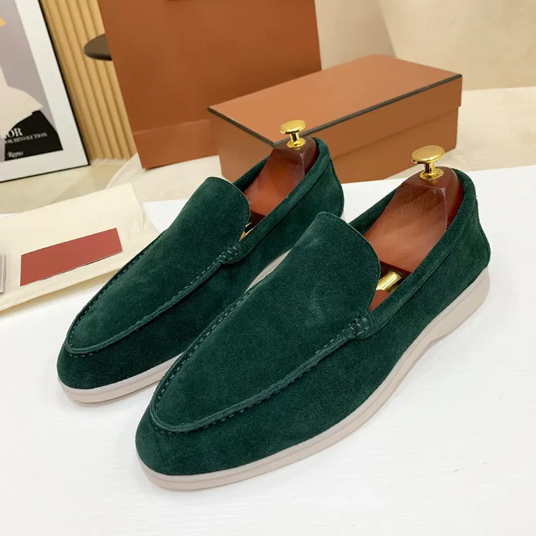 Wilhelm-Ernst | Klassische Penny-Loafer in Veloursoptik