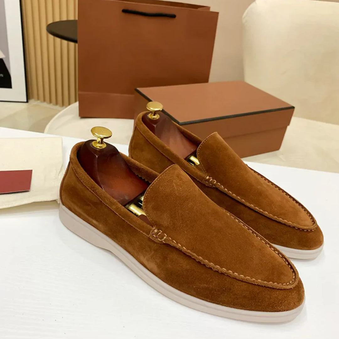 Wilhelm-Ernst | Klassische Penny-Loafer in Veloursoptik
