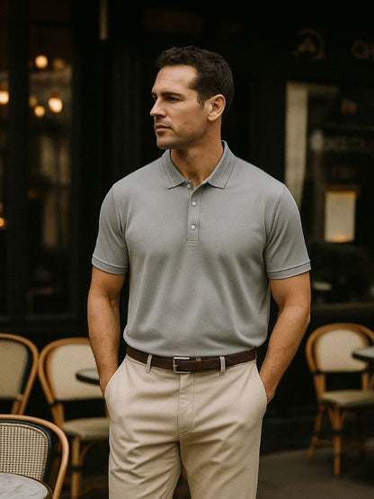 Conrad | Klassisches graues Poloshirt