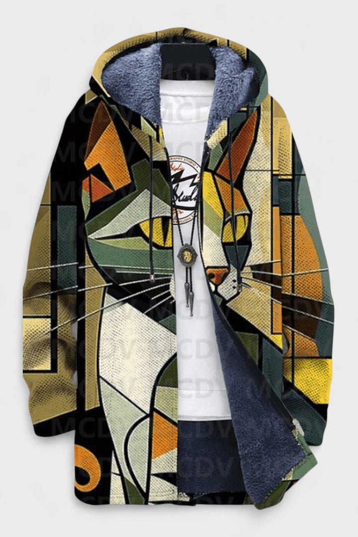 Kerry | Kapuzenjacke mit geometrischem Katzenmotiv