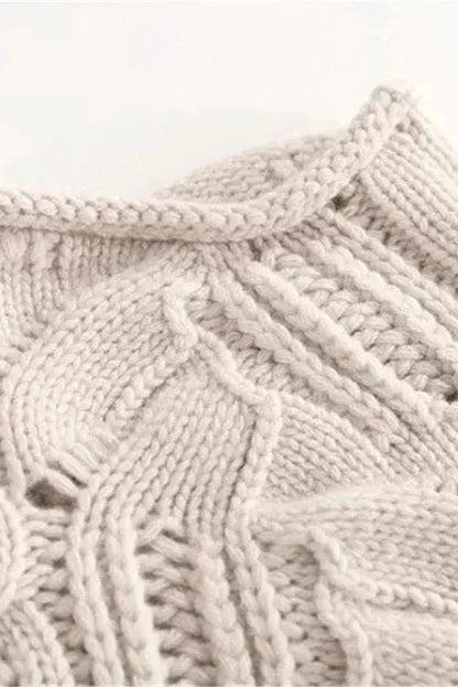 Kay | Blauer Rollkragenpullover mit Zopfmuster