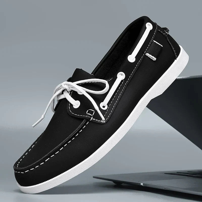 Detlef | Schwarze Business-Loafer in Lederoptik