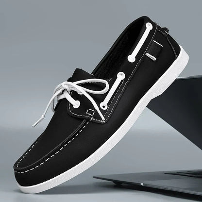Detlef | Schwarze Business-Loafer in Lederoptik