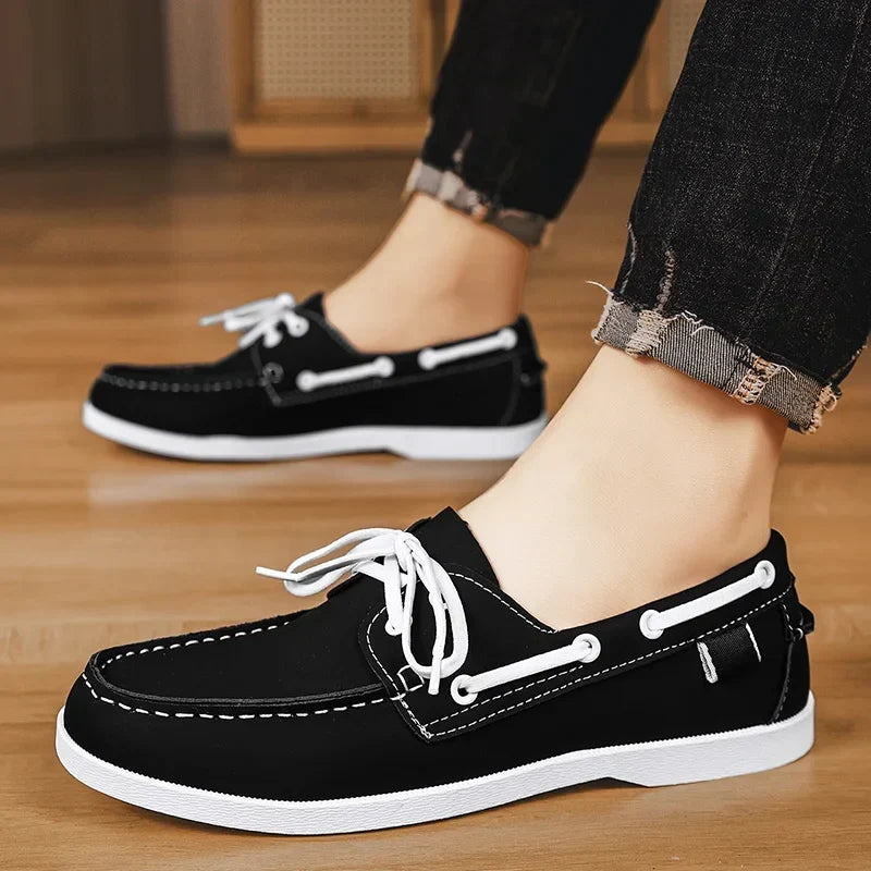 Detlef | Schwarze Business-Loafer in Lederoptik