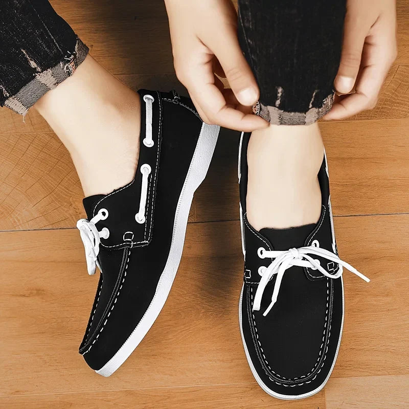 Detlef | Schwarze Business-Loafer in Lederoptik
