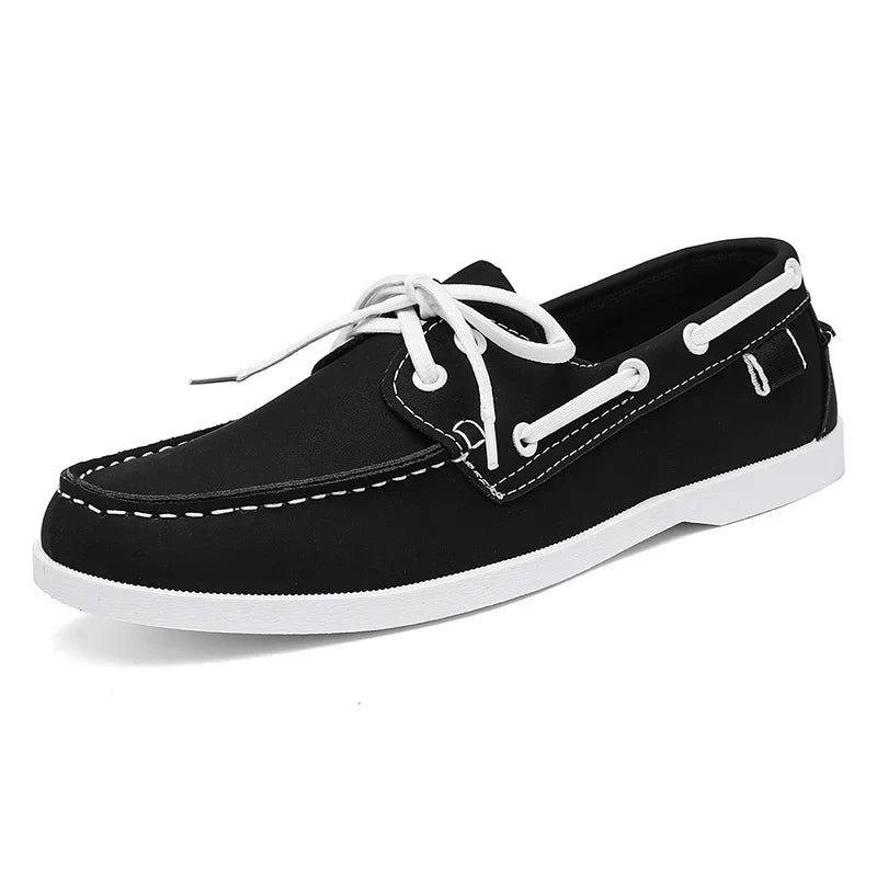 Detlef | Schwarze Business-Loafer in Lederoptik