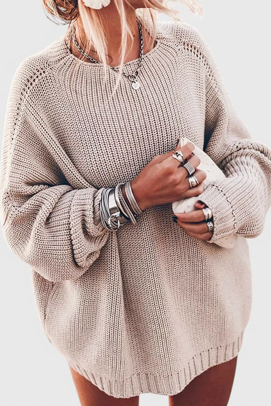 Lana | Lockerer Strickpullover in Beige