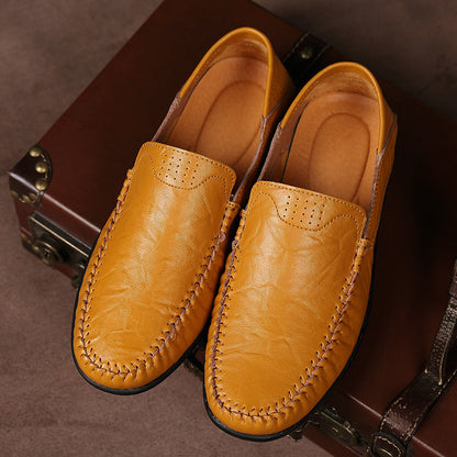 Michael | Braune Slipper in Lederoptik