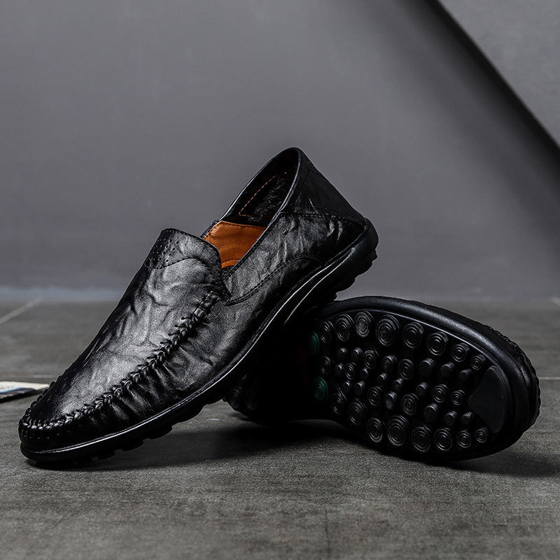 Michael | Braune Slipper in Lederoptik