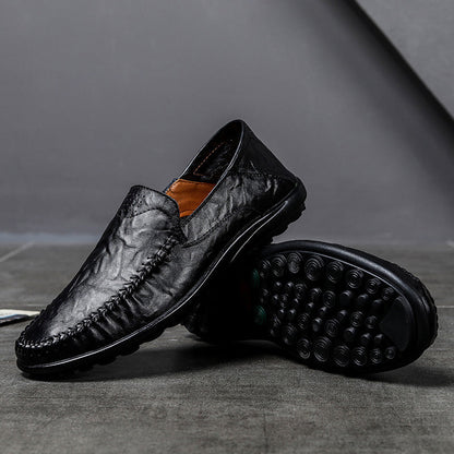 Michael | Braune Slipper in Lederoptik