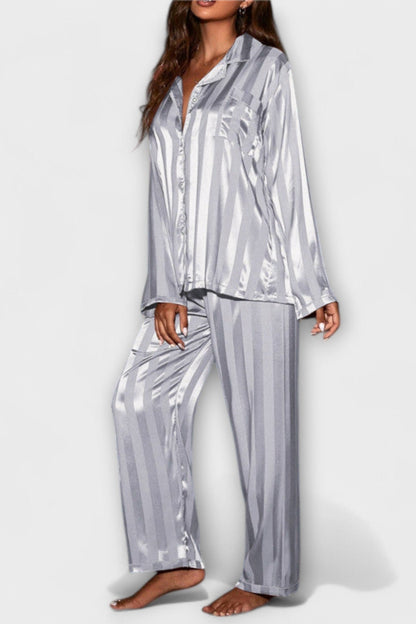 Laura | Satin-Look-Hemd & Hose Set