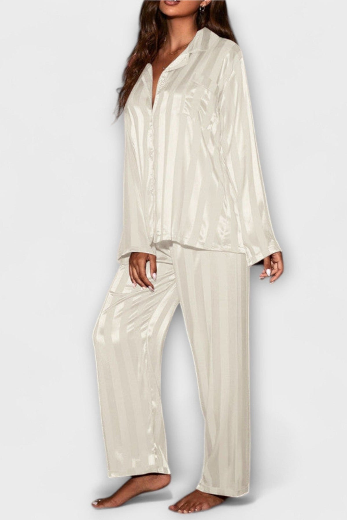 Laura | Satin-Look-Hemd & Hose Set