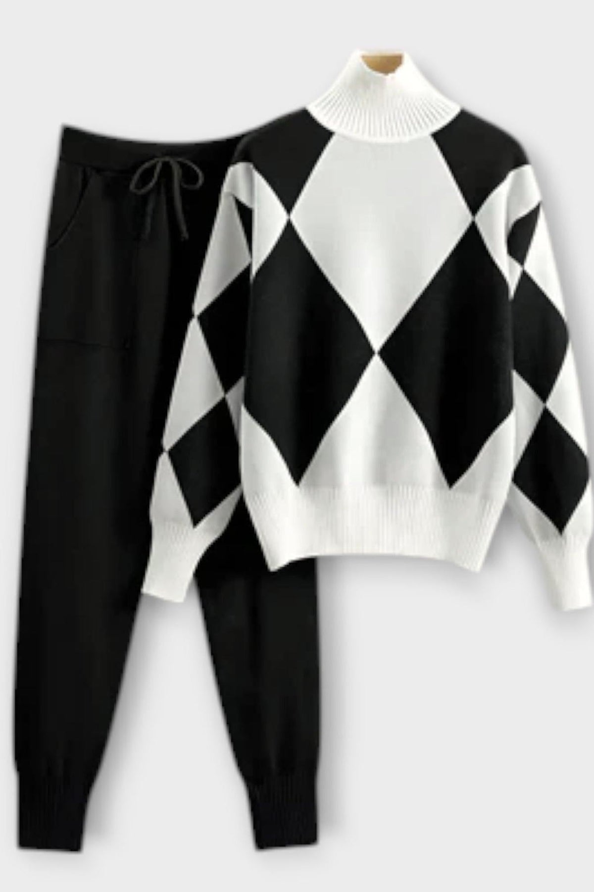 Laura | Argyle-Strickpullover & Hose Set