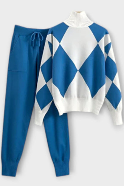 Laura | Argyle-Strickpullover & Hose Set