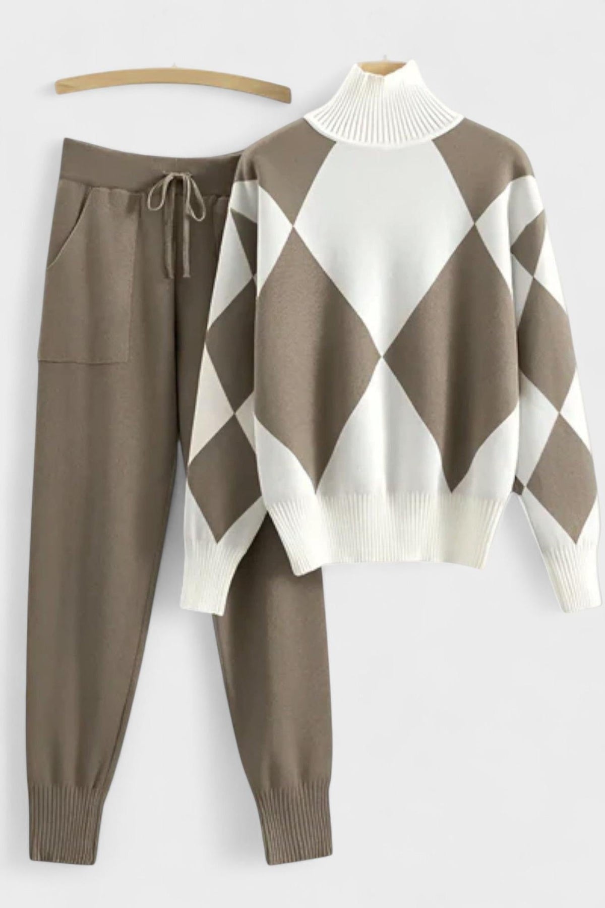Laura | Argyle-Strickpullover & Hose Set