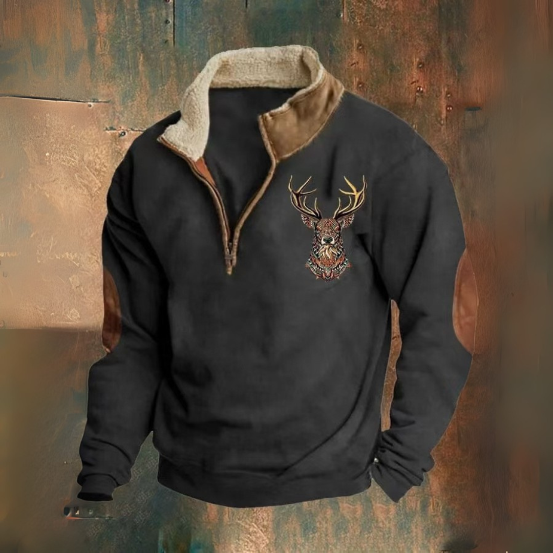 Lorenz | Braunes Sweatshirt mit Hirschmotiv