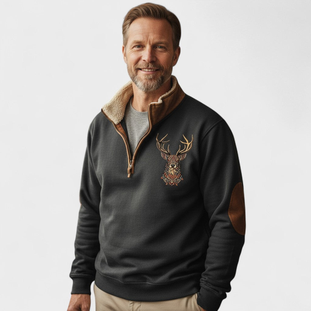 Lorenz | Braunes Sweatshirt mit Hirschmotiv