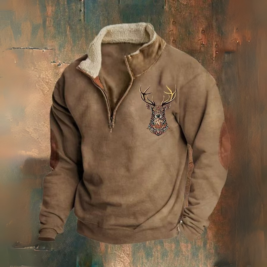 Lorenz | Braunes Sweatshirt mit Hirschmotiv