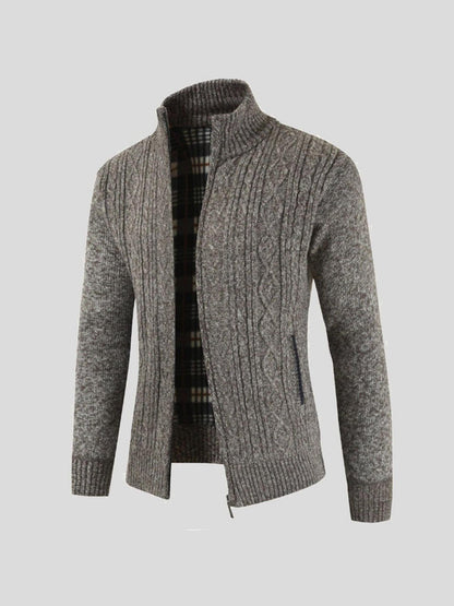 Lars | Graue Strickjacke mit Reißverschluss