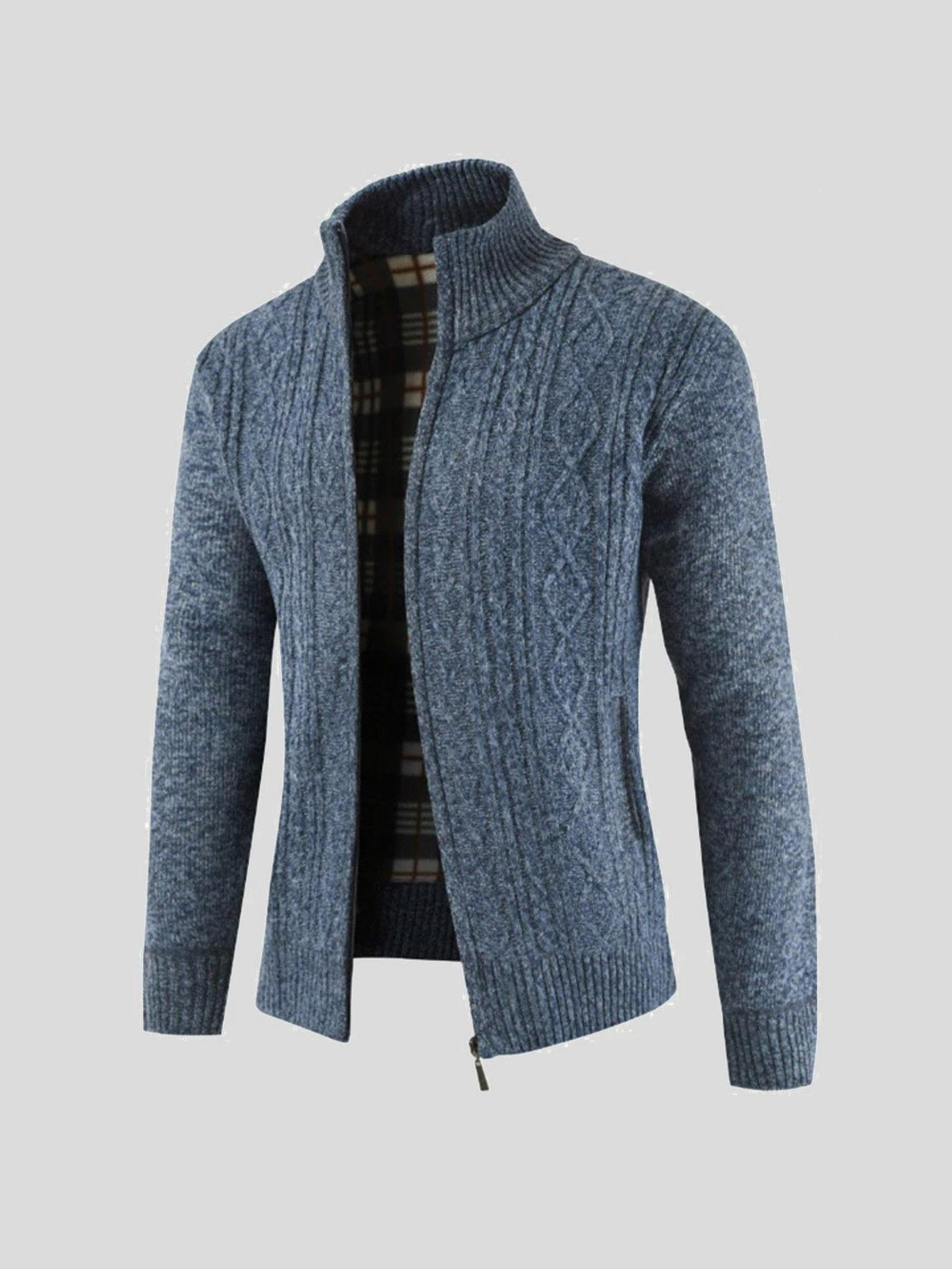 Lars | Graue Strickjacke mit Reißverschluss