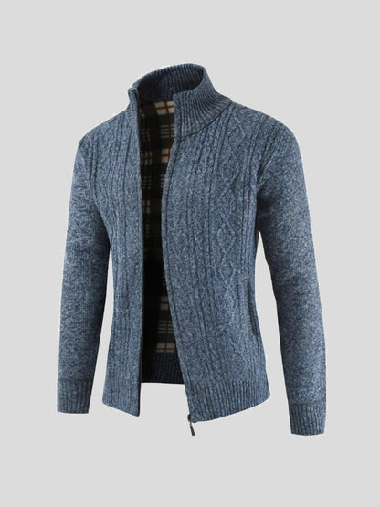 Lars | Graue Strickjacke mit Reißverschluss