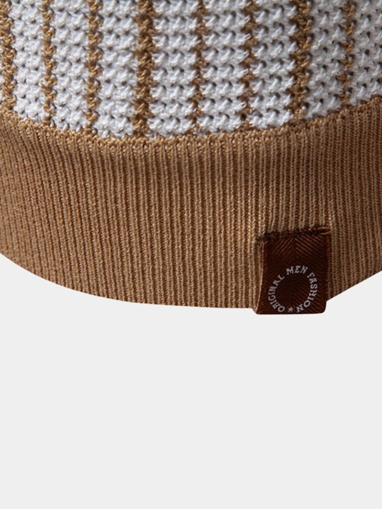 Lars | Gestreiftes Strick-Poloshirt mit Knopfleiste