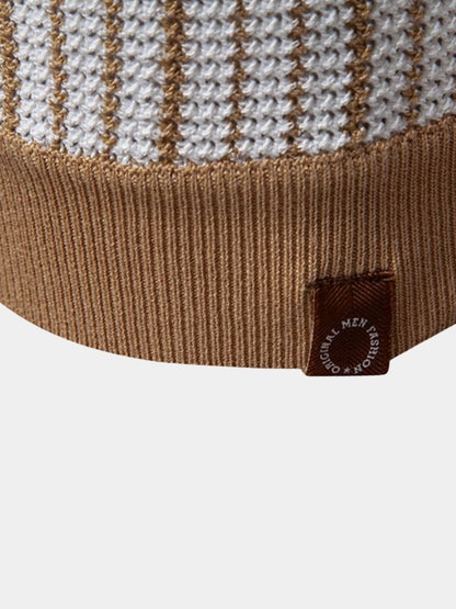 Lars | Gestreiftes Strick-Poloshirt mit Knopfleiste