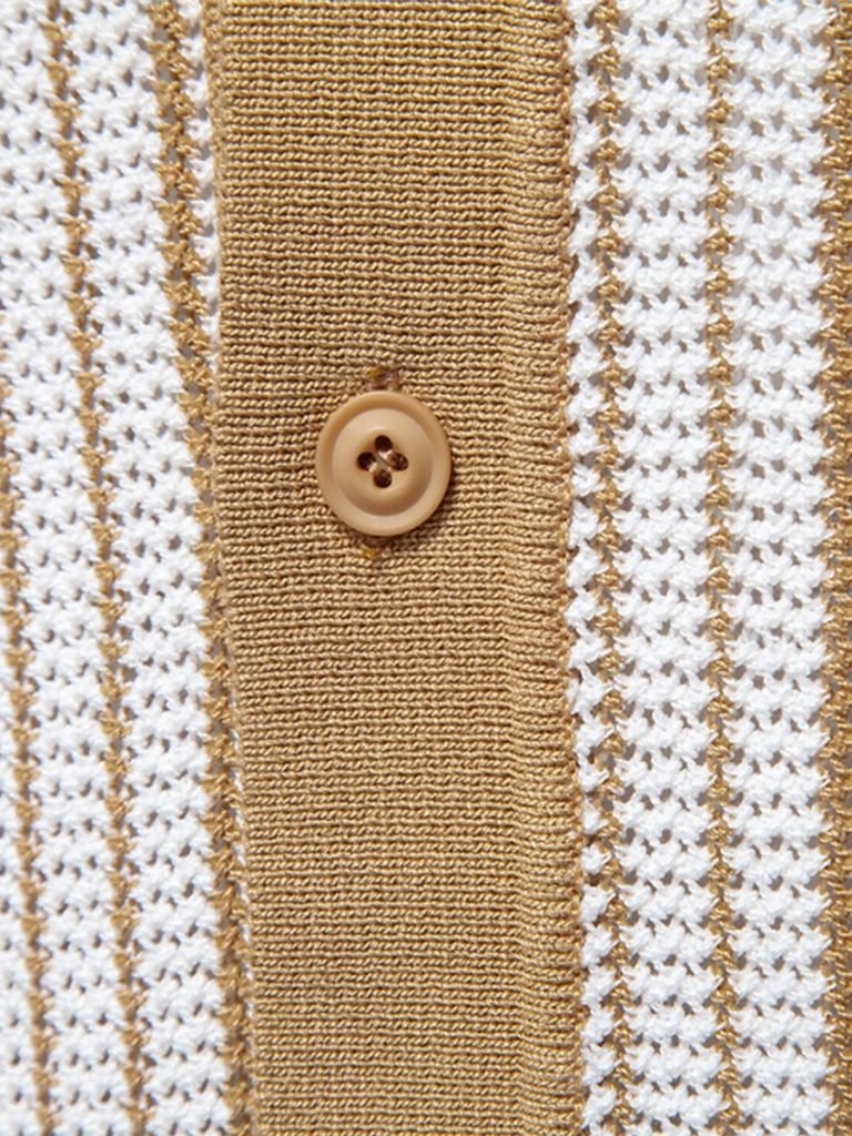 Lars | Gestreiftes Strick-Poloshirt mit Knopfleiste