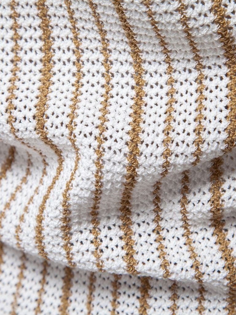 Lars | Gestreiftes Strick-Poloshirt mit Knopfleiste