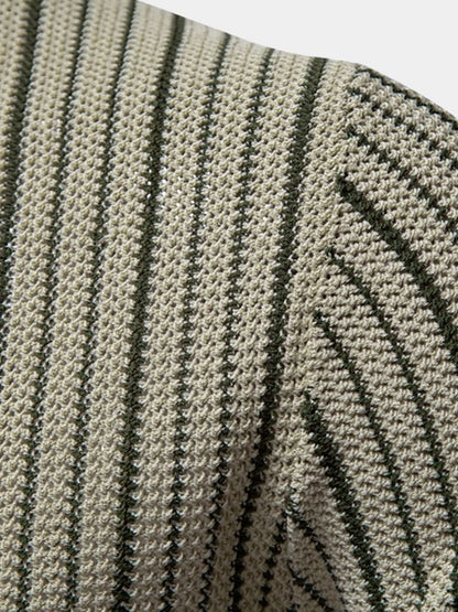 Lars | Gestreiftes Strick-Poloshirt mit Knopfleiste