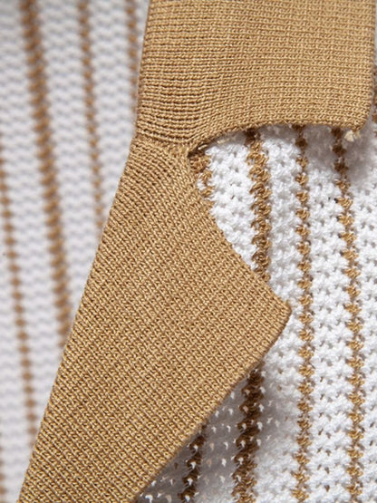 Lars | Gestreiftes Strick-Poloshirt mit Knopfleiste