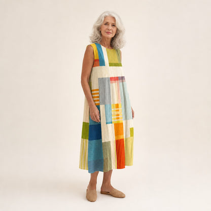 Editha | Ärmelloses Sommerkleid mit Farbfeldern
