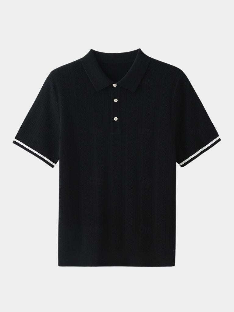 Leo | Braunes Poloshirt mit Struktur
