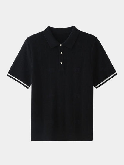 Leo | Braunes Poloshirt mit Struktur