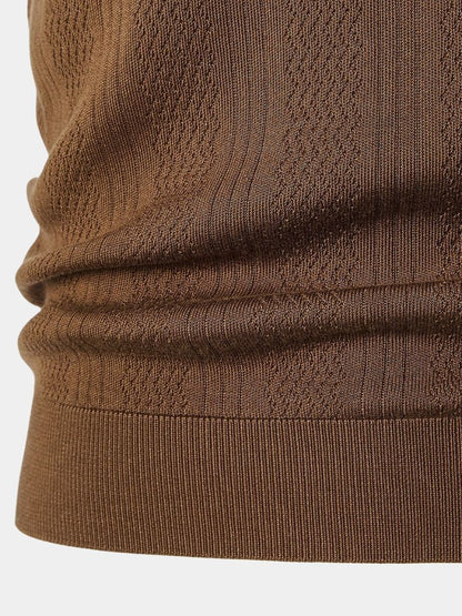 Leo | Braunes Poloshirt mit Struktur