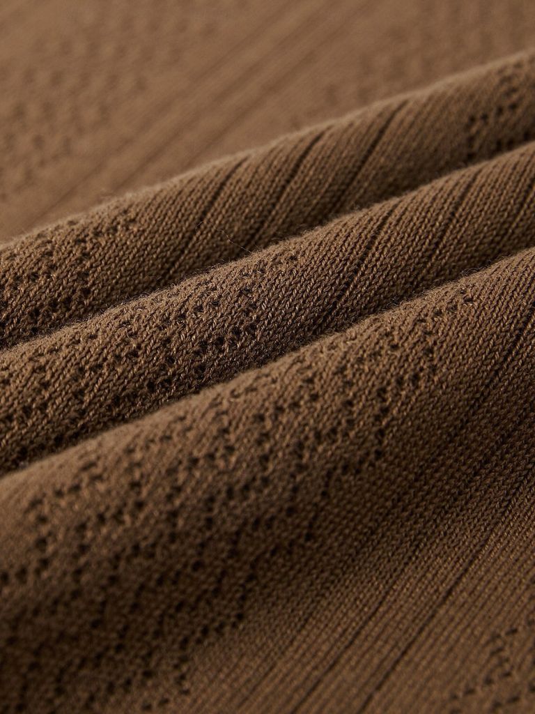 Leo | Braunes Poloshirt mit Struktur