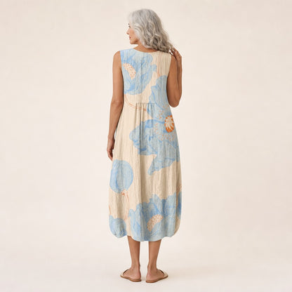 Lisbeth | Ärmelloses Sommerkleid mit großen Blüten
