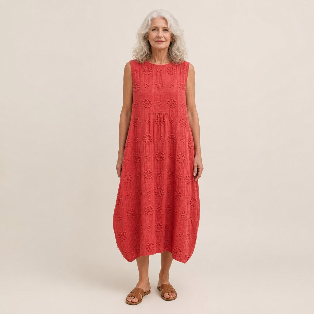 Antje | Ärmelloses Sommerkleid in Rot