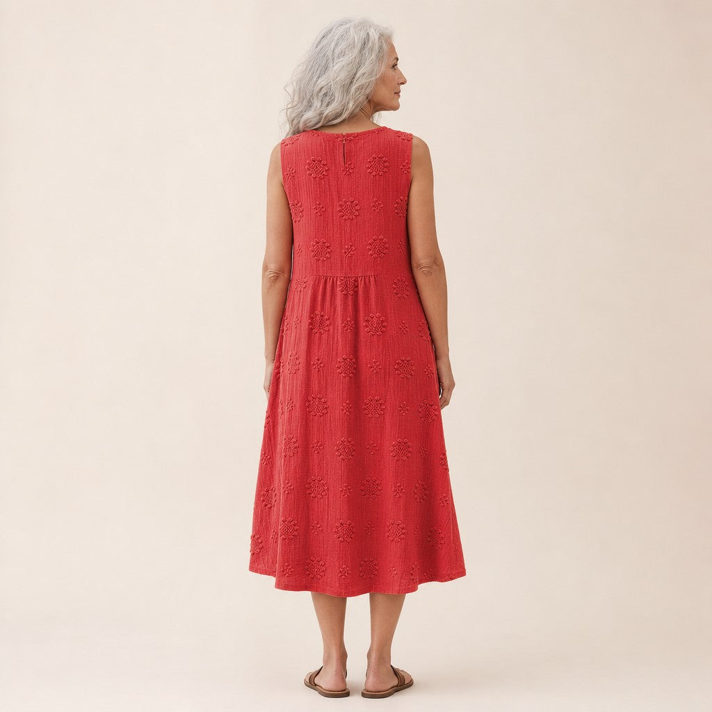 Antje | Ärmelloses Sommerkleid in Rot